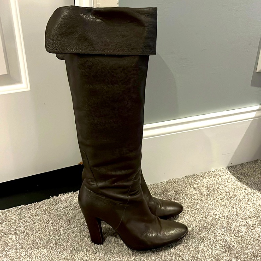 Steve Madden Haydon Over the Knee and/or Knee High Choc Brown Leather Boot 7.5